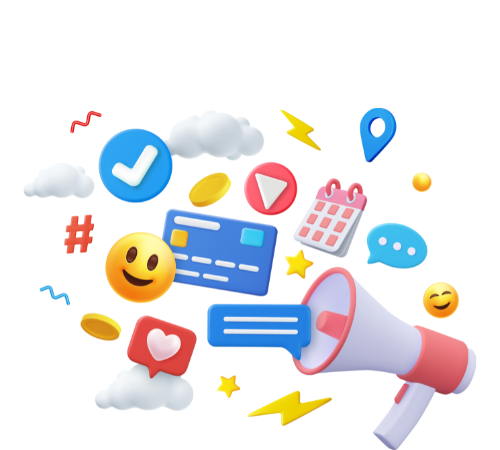 marketing online con icone 3D
